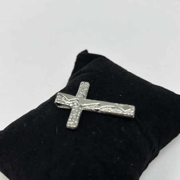 925 (no markings) Unisex Cross Pendant with Abstract Details - Picture 8 of 10
